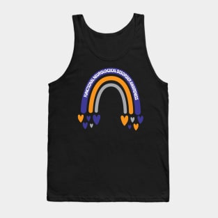 Functional Neurological Disorder Awareness Rainbow with hearts Tank Top